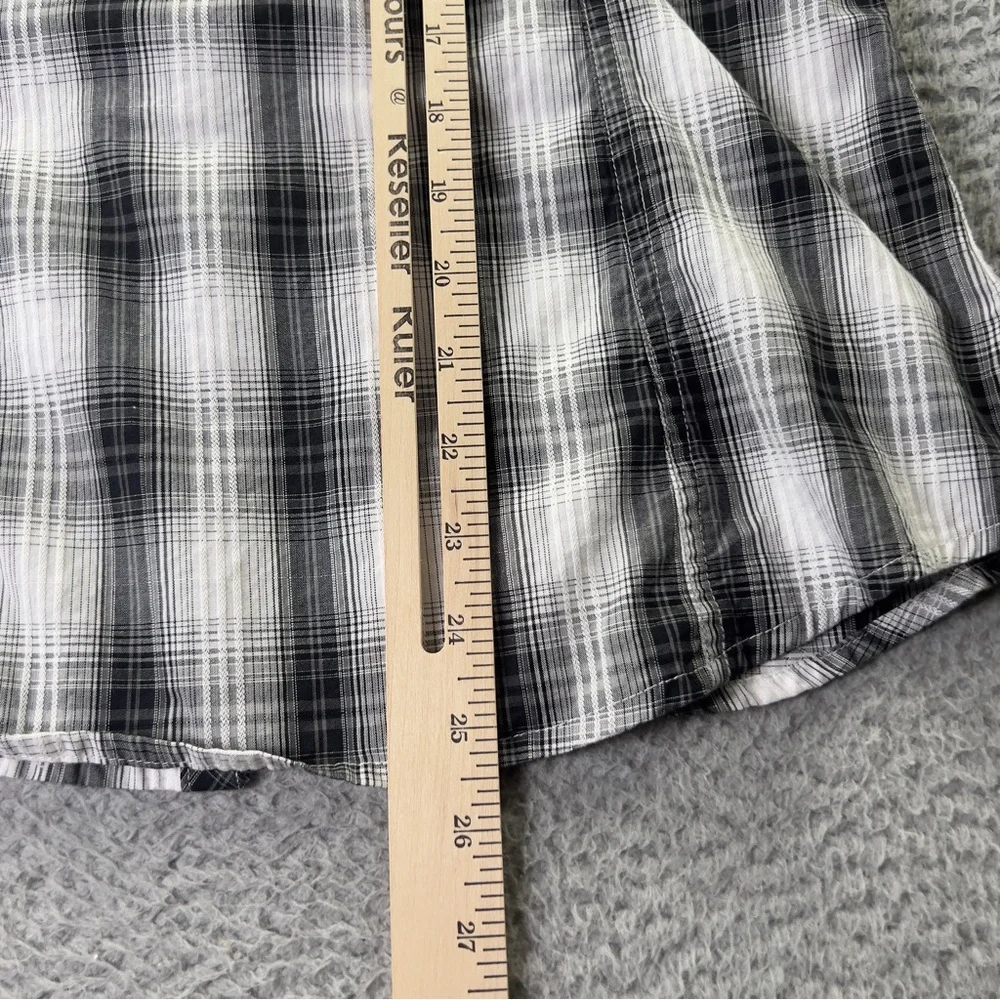 Harley Davison Shirt Womens Small Multicolor Plaid Button Embroidered Heart Y2K - Picture 8 of 10